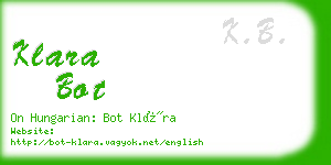 klara bot business card